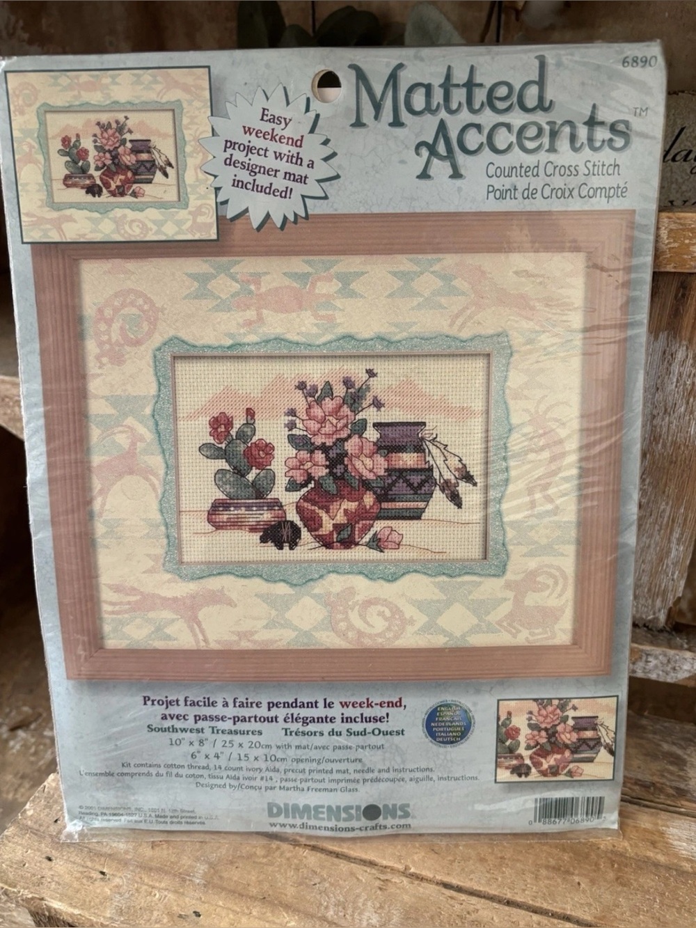 The Dimensions Matted Accents Southwest Treasures 6890 is a hand embroidery kit